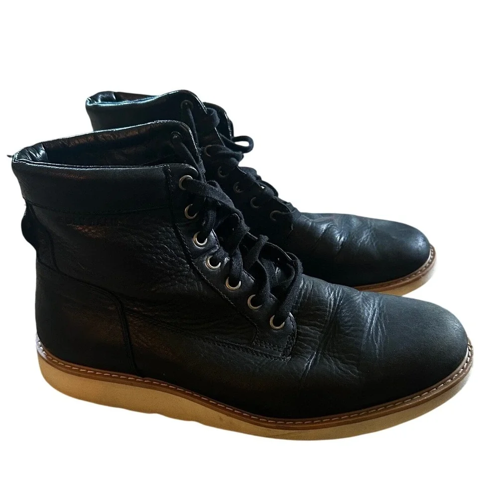 Cole Haan Zerogrand Black Leather Wedge‎ Boots Men's 11